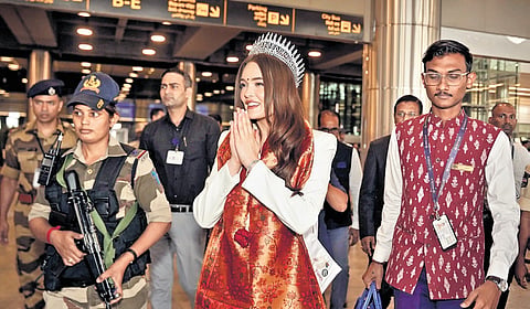 Miss South Africa, Zoalise van Rensburg, touched down in Hyderabad.