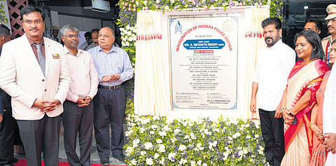 Chief Minister A Revanth Reddy inaugurates HYDRAA’s first police station at Buddha Bhavan in Secunderabad on Thursday