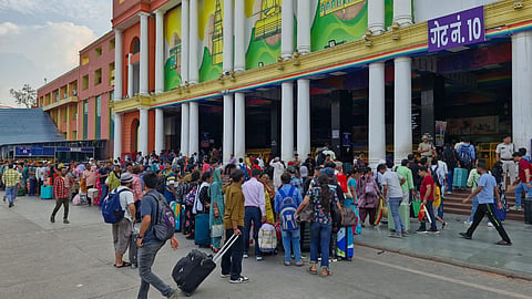 Long queues formed outside as heightened security checks slowed the entry process. 