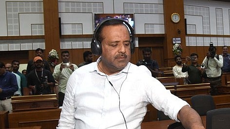 Assembly Speaker UT Khader at the assembly hall of Suvarna Soudha 