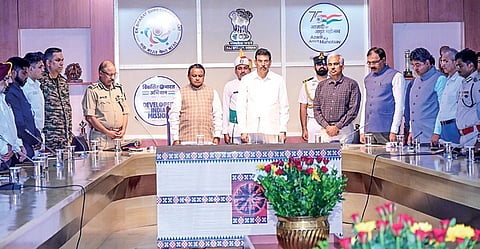 Guv Hari Babu Kambhampati, CM Mohan Majhi and others at Raj Bhavan 