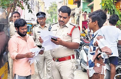 Police seized 63 vehicles—60 two-wheelers and three auto-rickshaws—for lacking valid documents or number plates. 