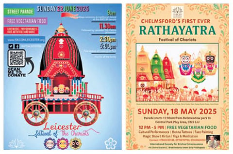 The social media posts by ISKCON Leicester and Chelmsford  