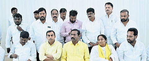 Ministers Payyavula Keshav, Vangalapudi Anitha, Mandipalli Ramprasad Reddy, reviewed arrangements at the venue, inspecting plenary halls, public meeting stages, food courts and the VIP gallery. 
