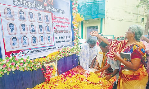 Residents of Fatima Nagar, Thoothukudi, offering prayers in memory of the victims who lost their lives during the anti-Sterlite protest 