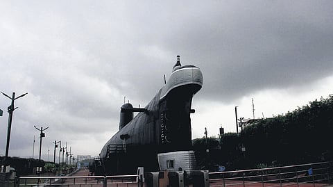 Dark clouds hovering over Kurusura submarine in Vizag 