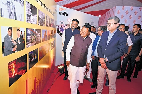 Chief Minister Mohan Charan Majhi during the ground breaking ceremony of IMFA’s expansion project at Kalinga Nagar complex on Thursday.