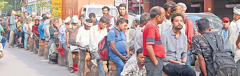 Homeless people, beggars and vagrants occupy the redeveloped stretch of Chandni Chowk, turning it into an informal shelter.