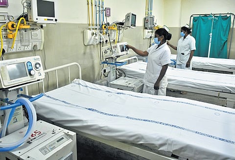 Newly set up Covid-19 isolation ward at the Vijayawada GGH 