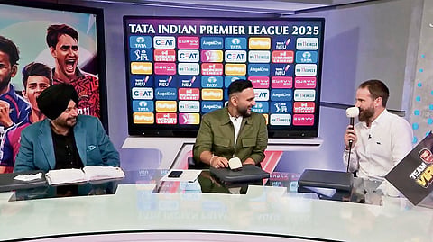 The commentators in action