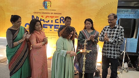 Commissioner-cum-secretary of Handloom, Textiles & Handicrafts department Poonam Guha Tapas Kumar inaugurating 