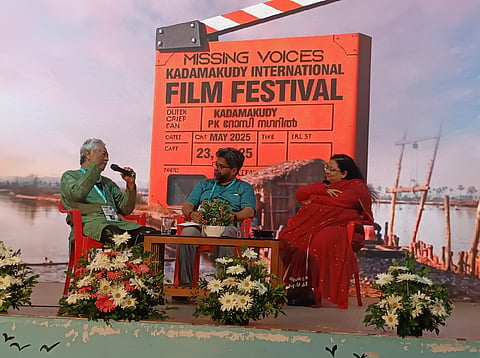 Girish Kasaravalli speaks at  Kadamakkudy International Film Festival. 
