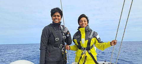 Steered by lieutenant commanders Dilna K, who hails from Kozhikode in Kerala, and Pondicherry-native Roopa A, the INSV-Tarini vessel was slated to return to Goa this week