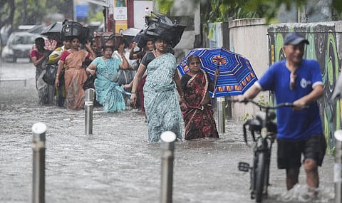 Heavy rainfall on Monday morning led to waterlogging in several low-lying areas of Mumbai