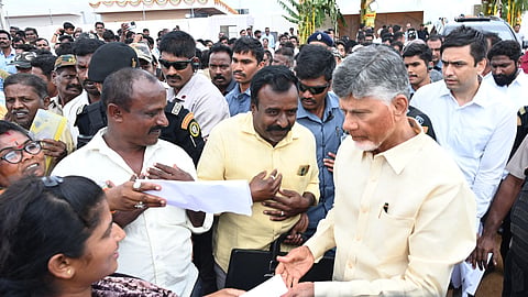  AP CM Nara Chandra Babu Naidu received representations from public in Kuppam, before leaving  for Amaravati. 