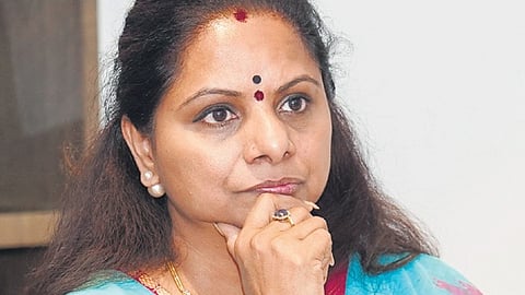 MLC K Kavitha meets Singareni Jagruthi members in Hyderabad on Tuesday