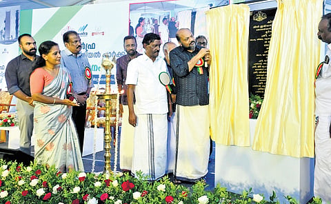 Industries Minister P Rajeeve inaugurating the KINFRA mini industrial park at Thonnackal in Thiruvananthapuram on Wednesday