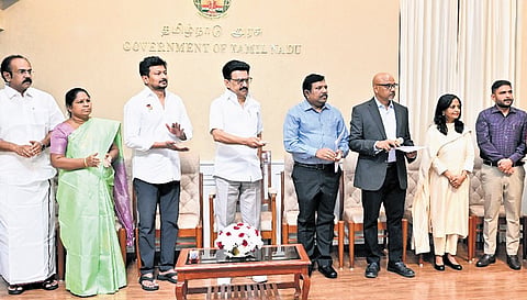 CM MK Stalin launching the set of simplified processes and exemptions under the SimpleGov initiative at the secretariat in Chennai on Thursday 