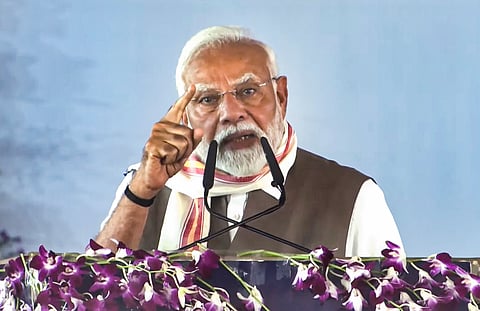 Addressing a public rally in Karakat in Rohtas district, the PM alleged that RJD supremo Lalu Prasad and his family had snatched land from people when they ruled the state.