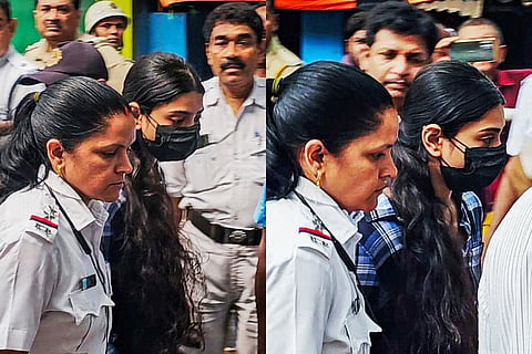 Social media influencer Sharmishtha Panoli, who was arrested by the Kolkata Police for making alleged communal comments in a video, being produced at a court, in Kokata, Saturday, May 31, 2025. 