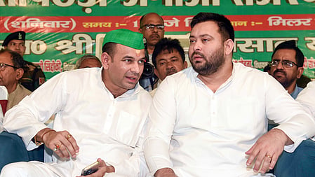 Tej Pratap Yadav with  Tejashwi Yadav.