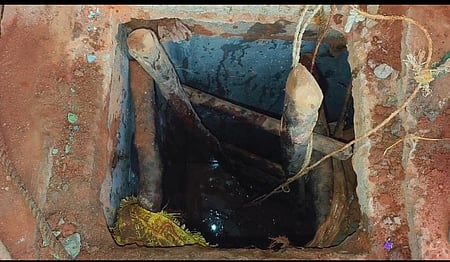 The three brothers were getting their house constructed, during which, a labourer entered into the septic tank to open the shuttering but did not come out. 