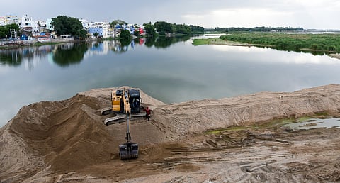 Only seven out of the 15 pillars of the new Cauvery bridge have been completed from the Mambala Salai side so far 