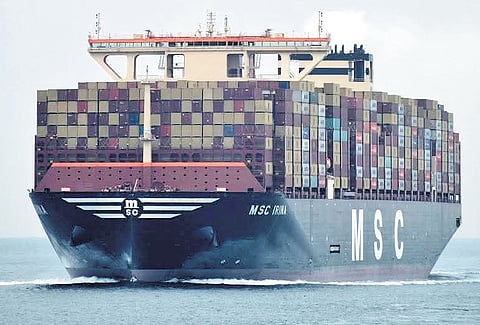 However, the vessel  which has a capacity of 24,346 TEUs (Twenty-Foot Equivalent Units) will have to wait for its turn to berth at the busy port as there are seven vessels already lined up for docking.