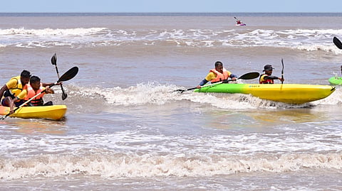 Machilipatnam beach popularly known as Manginapudi beach is being decked up for the mega beach festival. 