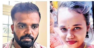 Accused Shankar (left) beheaded his wife Manasa, during an argument  