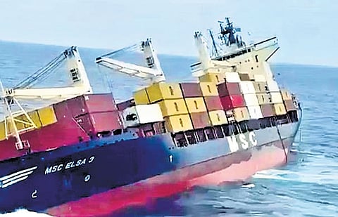 Container vessel MSC Elsa 3 that sank off Kochi on May 25
