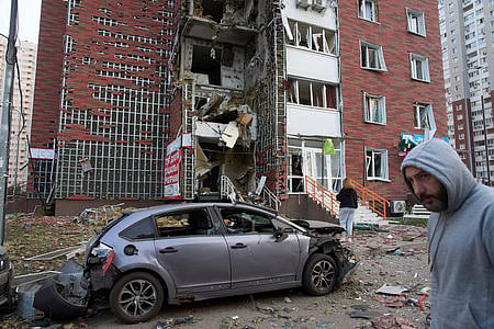 In Dnipro district, parts of a drone damaged a multi-storey building