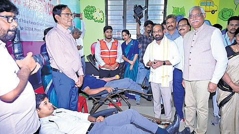 Health Minister Satya Kumar Yadav participated in the World Blood Donor Day celebrations of the Indian Red Cross Society, Andhra Pradesh State Branch in Guntur on Saturday. 