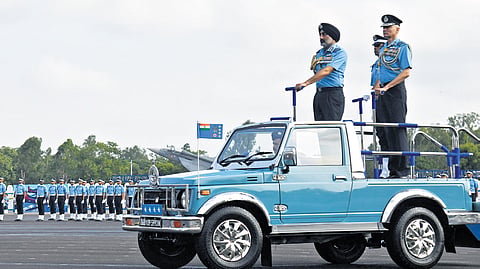 Chief of the Air Staff (CAS), Air Chief Marshal AP Singh reviews the CGP at the Air Force Academy in Dundigal 