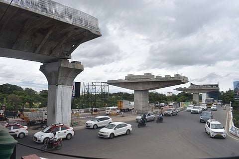 With the 10.1-kilometre-long flyover nearing completion, the last major hurdle involves installing eight massive iron girder beams 