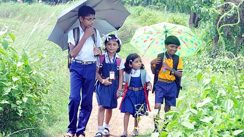 Representational image of students walking to school