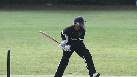 Vineet Shah in action for Indonesia cricket team