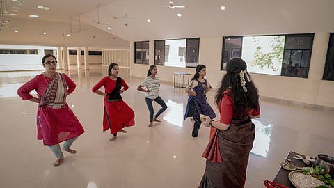Saraswathy Devi's dance class in session at Technopark.