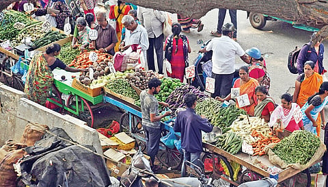 As a part of the protest, street vendors seek a halt to evictions, the right to trade, better infrastructure, and full social security 