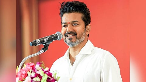Actor-turned-politician and Thamizhaga Vetri Kazhagam (TVK) founder Vijay. 