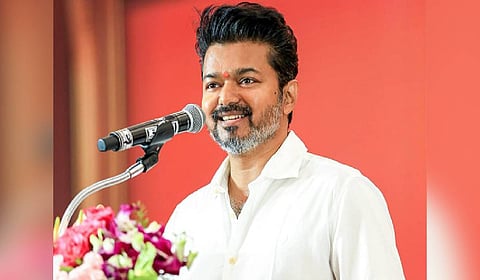 Actor-turned-politician and Thamizhaga Vetri Kazhagam (TVK) founder Vijay. 