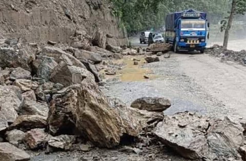 Heavy machinery has been deployed to clear roadblocks due to multiple landslides, officials  said.