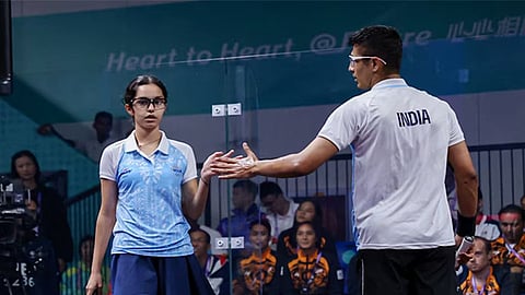 Anahat Singh and Abhay Singh (R) will play singles event at the Asian Games