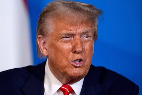 President Donald Trump speaks as he meets with Netherlands' Prime Minister Dick Schoof on the sidelines of a NATO summit in The Hague, Netherlands, Wednesday, June 25, 2025. 