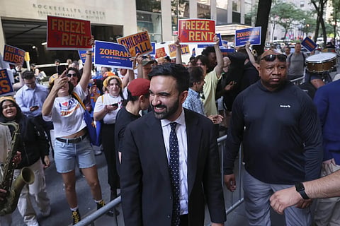 Democratic mayoral candidate Zohran Mamdani arrives at the NBC studios to participate in a Democratic mayoral primary debate, Wednesday, June 4, 2025,  in New York.