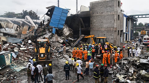  Emergency services personnel at the site after an explosion at a pharma plant, at Pashamylaram, in Sangareddy district, Telangana, Monday, June 30, 2025