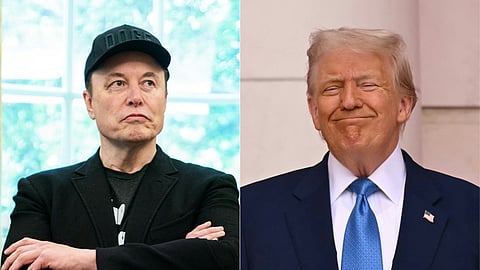 This combination of pictures, created on June 05, 2025, shows tech billionaire Elon Musk (L) and US President Donald Trump (R) as the duo continue to spar publicly. 