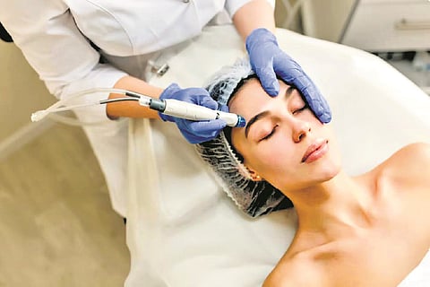 Representative picture of a young woman undergoing an anti-ageing treatment