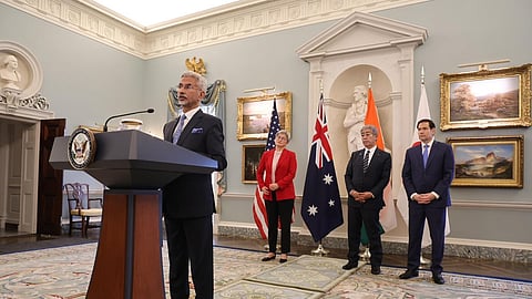 The meeting was attended by India’s External Affairs Minister S. Jaishankar, U.S. Secretary of State Marco Rubio, Australian Foreign Minister Penny Wong, and Japanese Foreign Minister Takeshi Iwaya.