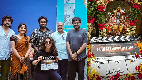 Stills from the sets of of Puri Jagannadh’s upcoming pan-Indian film, headlined by Vijay Sethupathi, Tabu and Samyuktha 